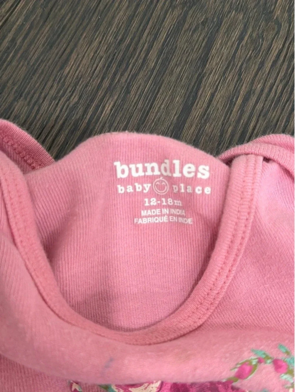 2 baby girl onesies one 18M and 12-18M carters and bundles baby place
